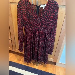 Michael Kors sheer, flared dress with black inner slip dress lining.